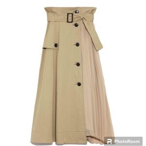 Snidel tan trench skirt High-Waist Midi size s